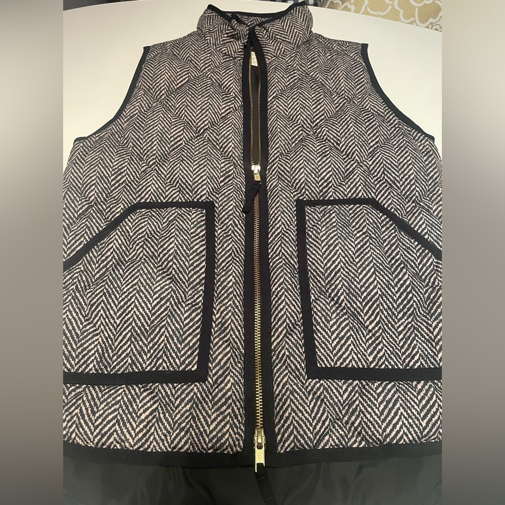J.Crew Herringbone Print Puff Vest